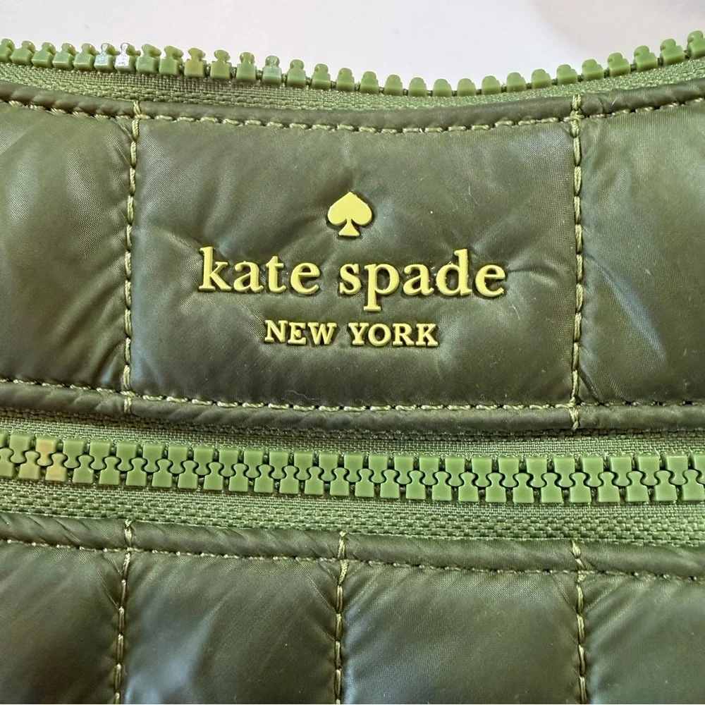 Kate Spade Camden Quilted Nylon Crossbody Bag Kelp Forest Adjustable Strap Chic